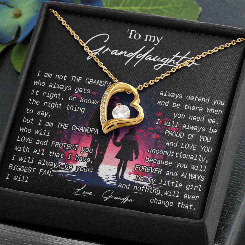 776C To My Granddaughter Necklace Gift from Grandpa, You always be be little Girl