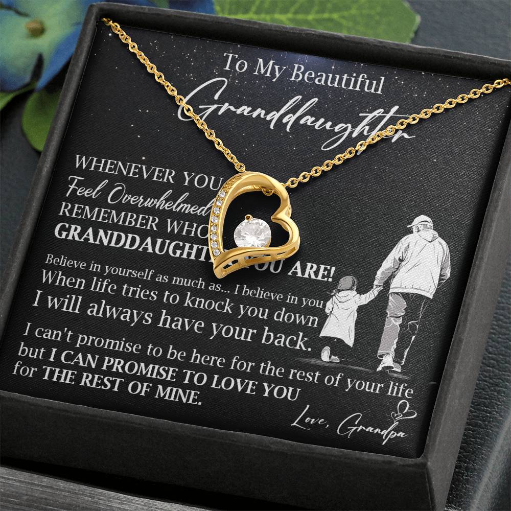 809C - To beautiful Granddaughter Necklace gift from Grandpa,Love you Forever Necklace