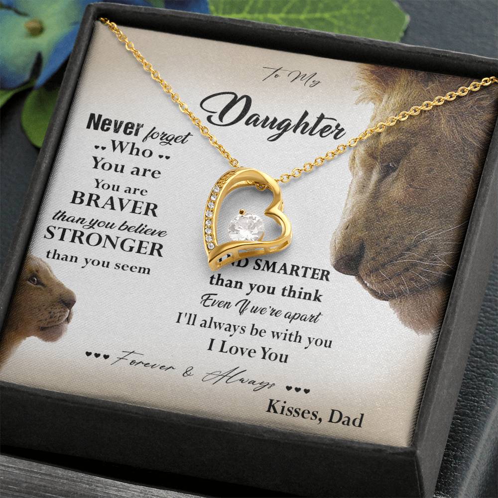381C Lion Necklace, To My Daughter Necklace,I Love You Forever & Always Gift From Dad