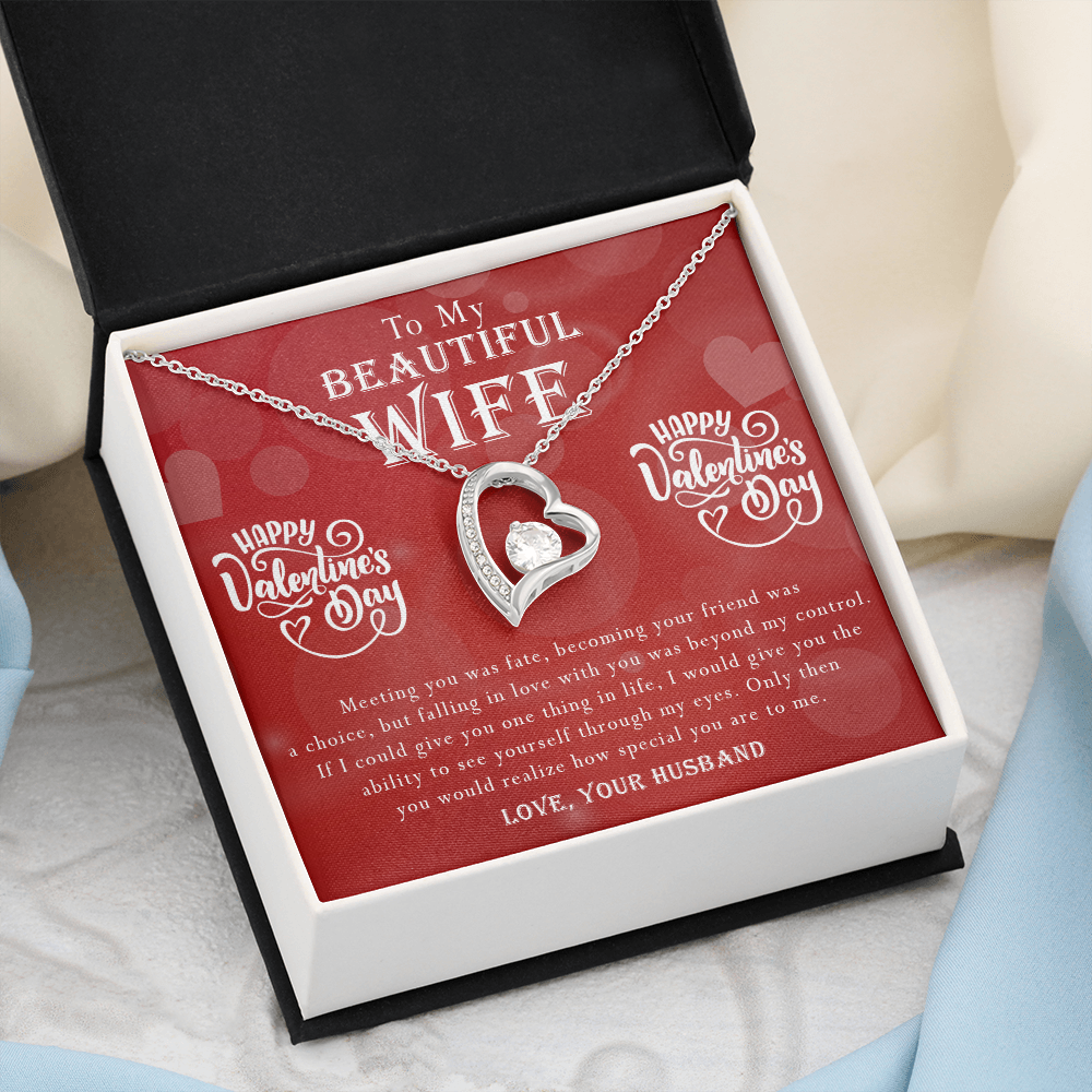 190C To my Beautiful Wife, Necklace Gift for Wife, Women, Girl, Happy Valentine's Day