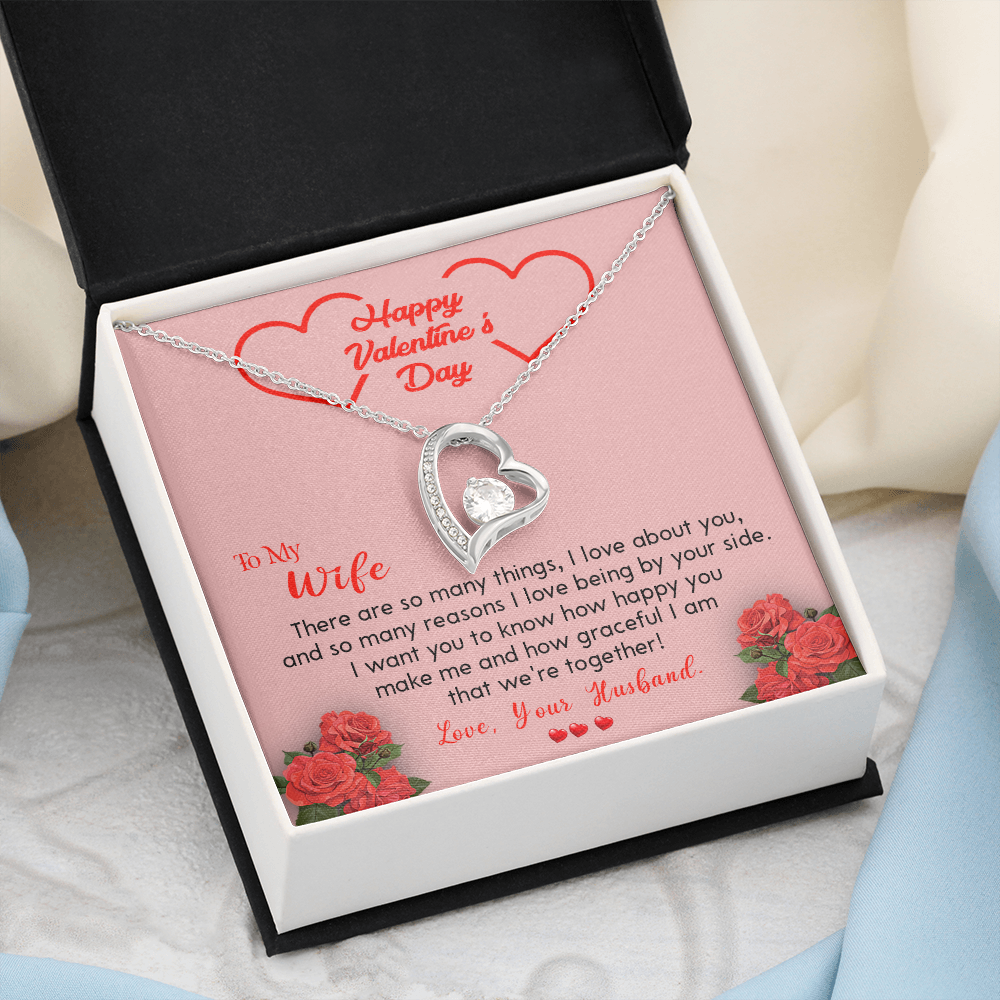 202C To my Wife Necklace, Happy Valentine's Day Gift Necklace for Beautiful Wife