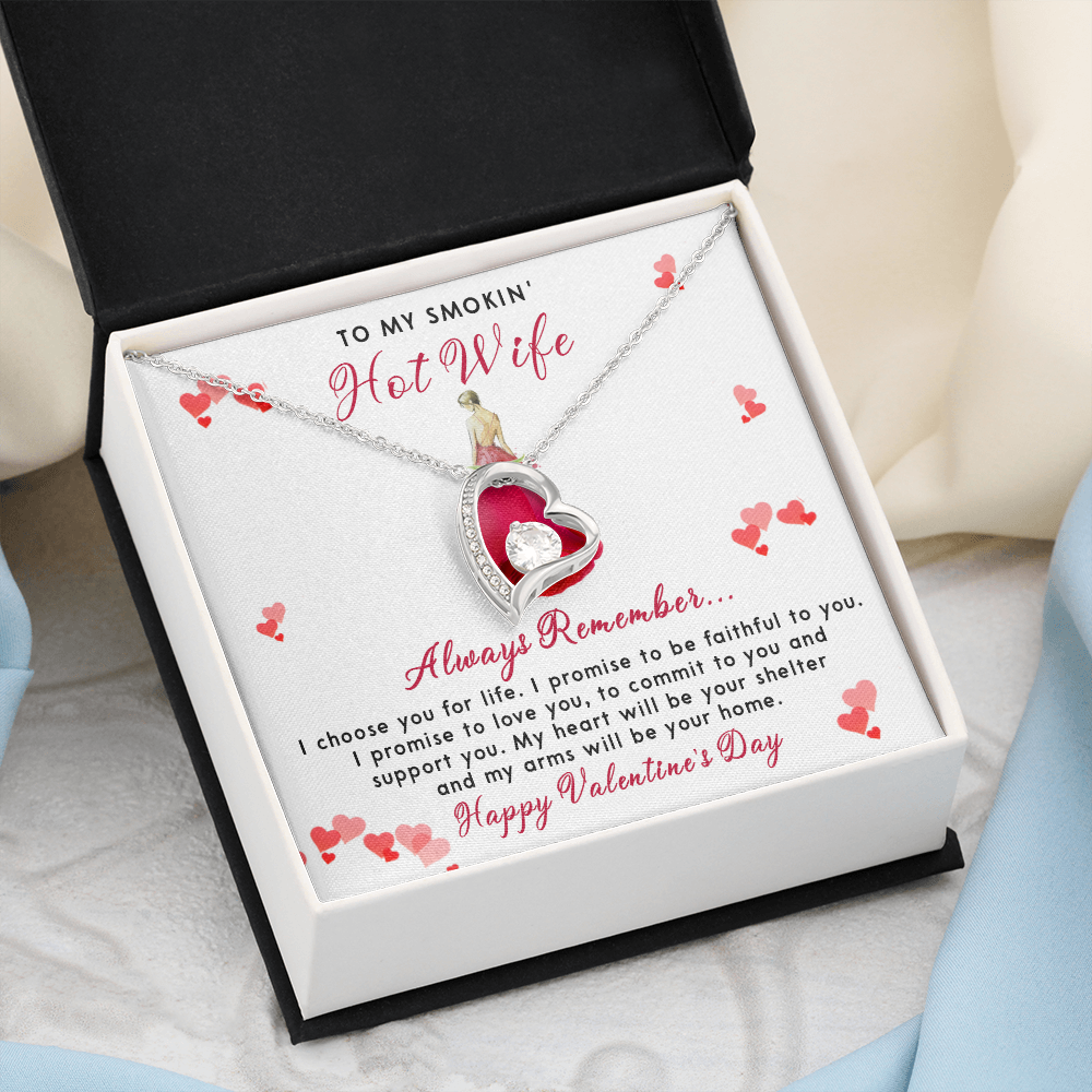 198C To my Smokin' Hot Wife Necklace, I Love You Valentine's Day Gift from Husband