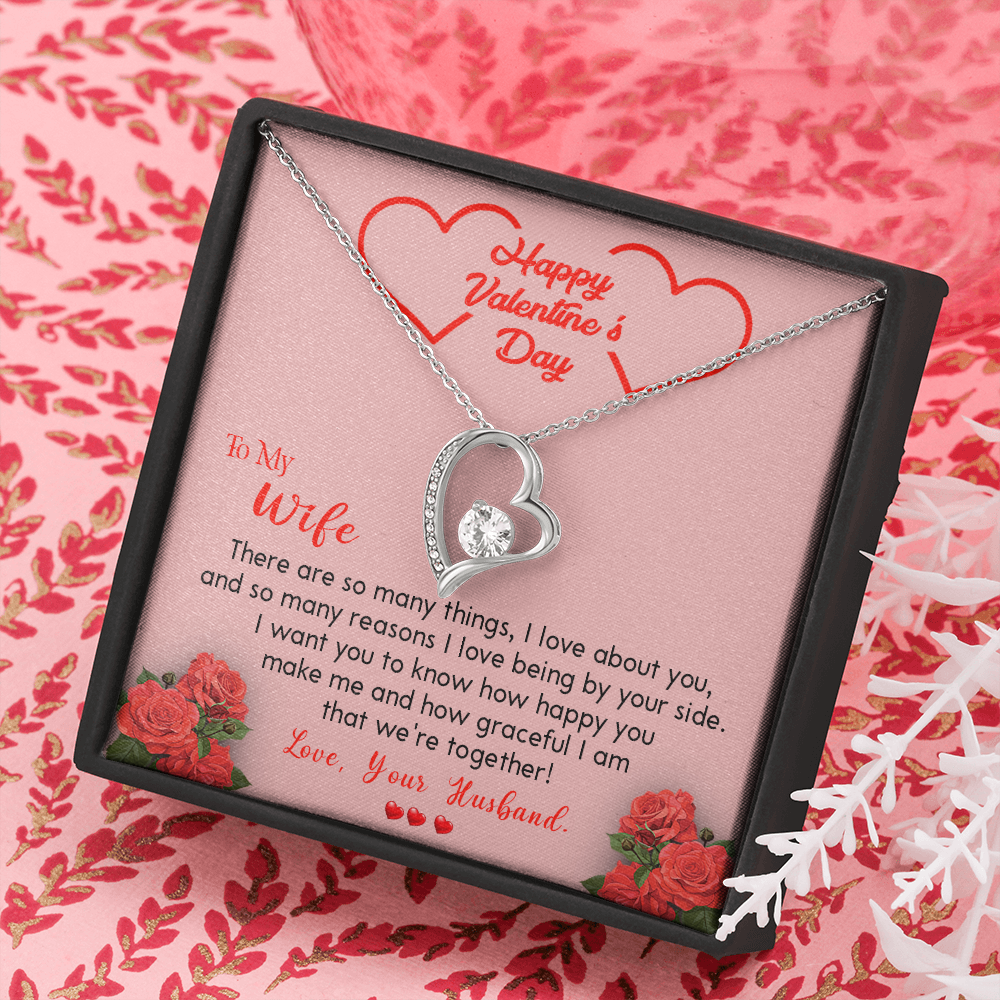 202C To my Wife Necklace, Happy Valentine's Day Gift Necklace for Beautiful Wife
