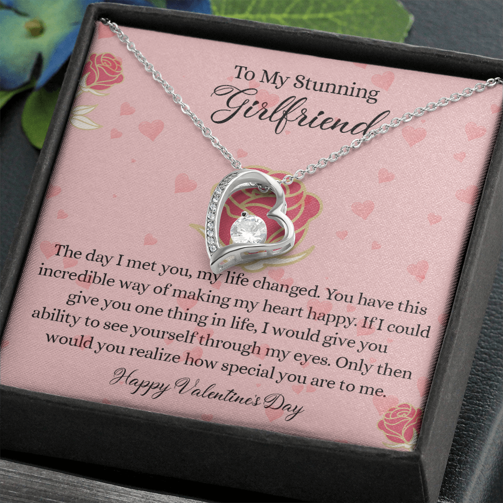 204C To my Stunning Girlfriend Necklace, Love Necklace Valentine Gift from Boyfriend