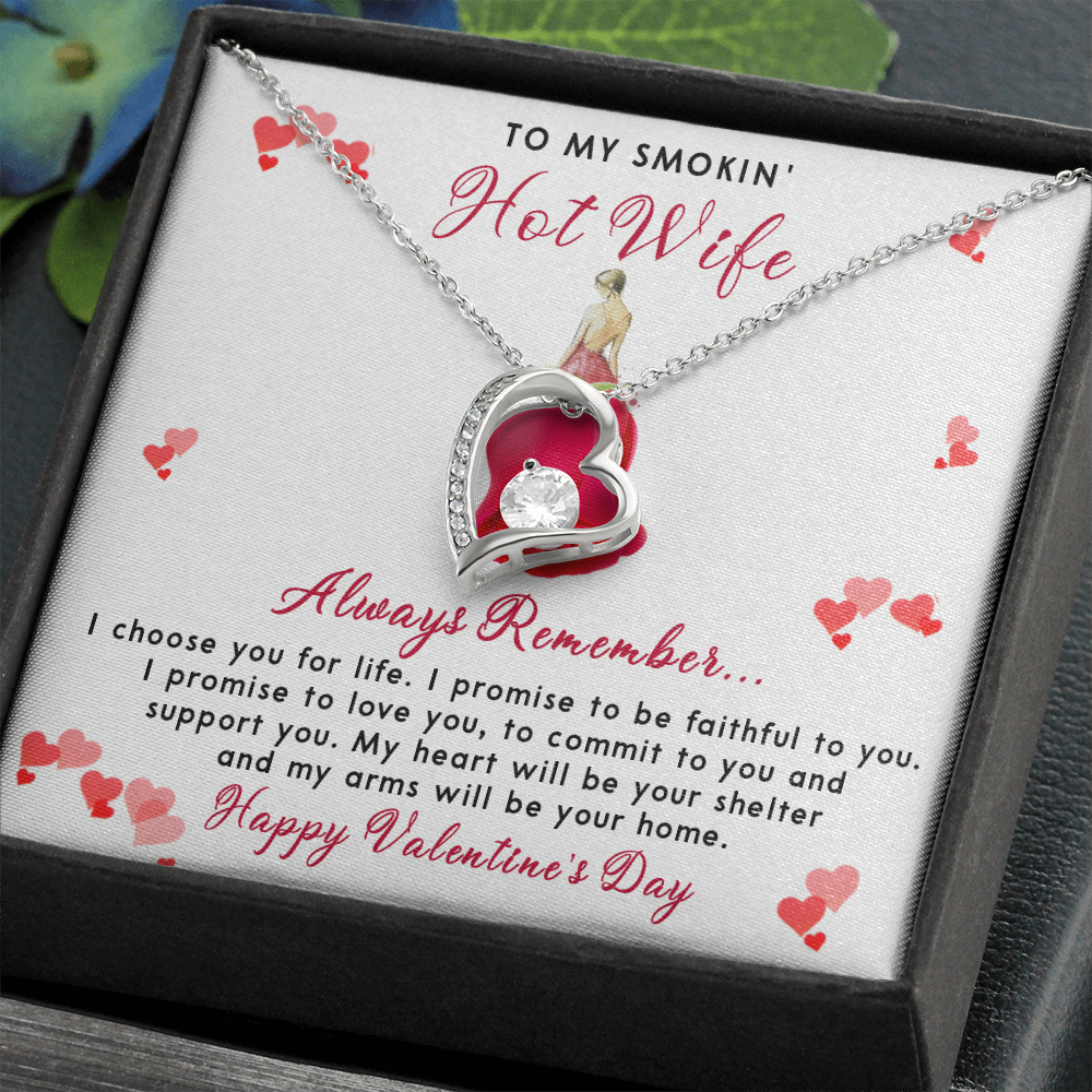 198C To my Smokin' Hot Wife Necklace, I Love You Valentine's Day Gift from Husband