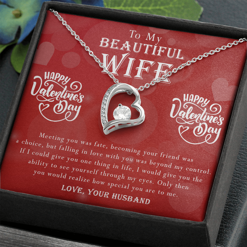 190C To my Beautiful Wife, Necklace Gift for Wife, Women, Girl, Happy Valentine's Day