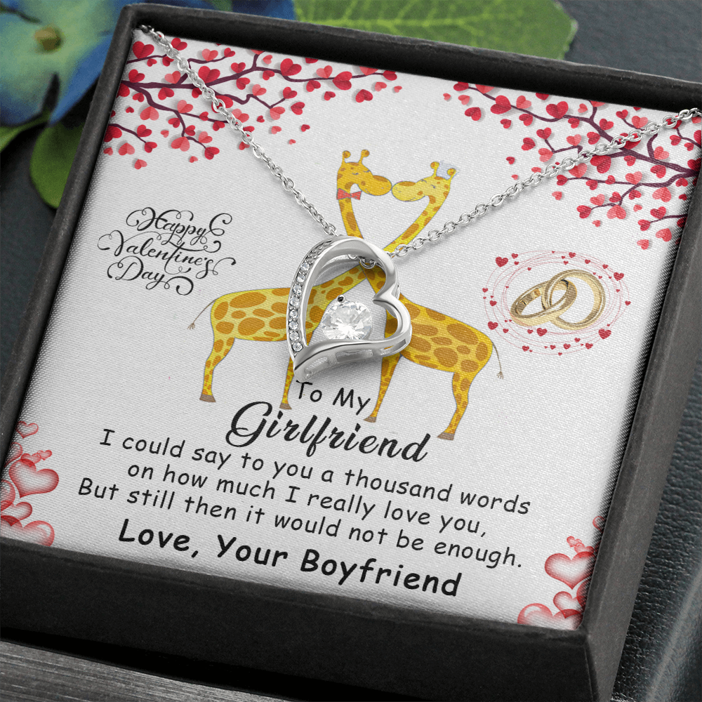 215C To my Girlfriend, Happy Valentine's Day Gift Necklace for Girlfriend, Couples