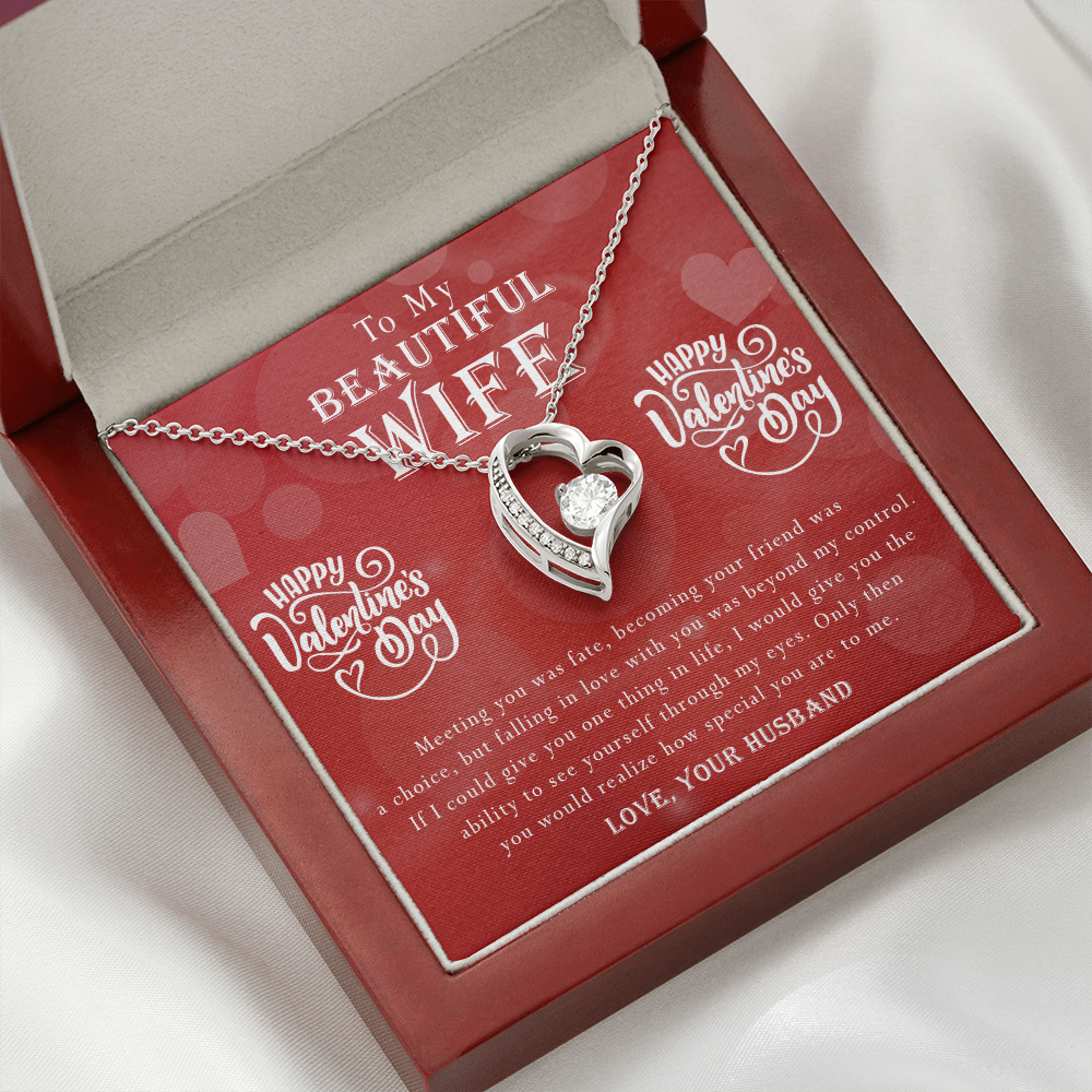190C To my Beautiful Wife, Necklace Gift for Wife, Women, Girl, Happy Valentine's Day