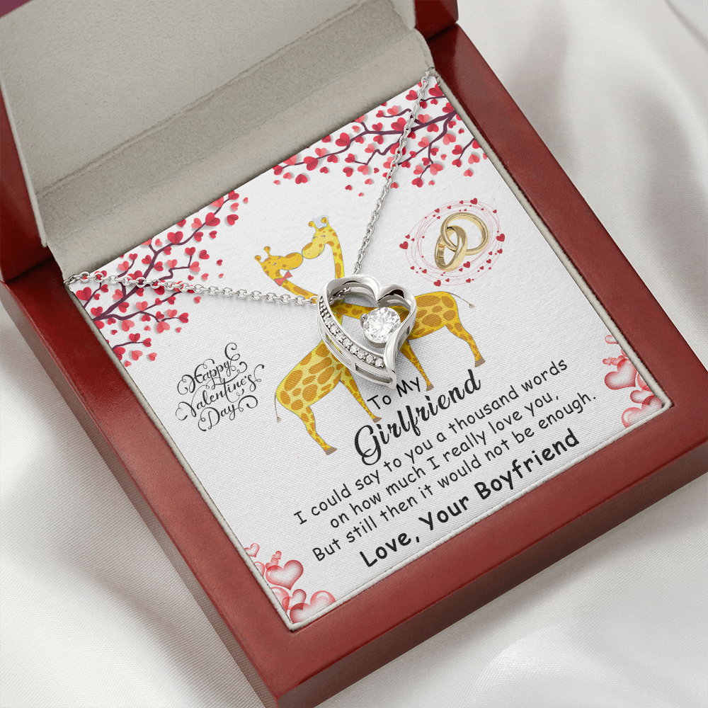 215C To my Girlfriend, Happy Valentine's Day Gift Necklace for Girlfriend, Couples