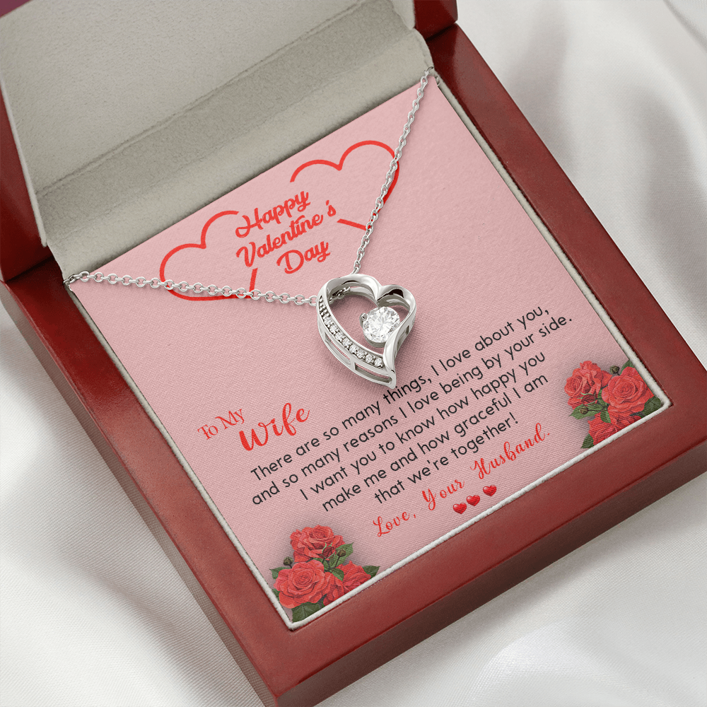 202C To my Wife Necklace, Happy Valentine's Day Gift Necklace for Beautiful Wife