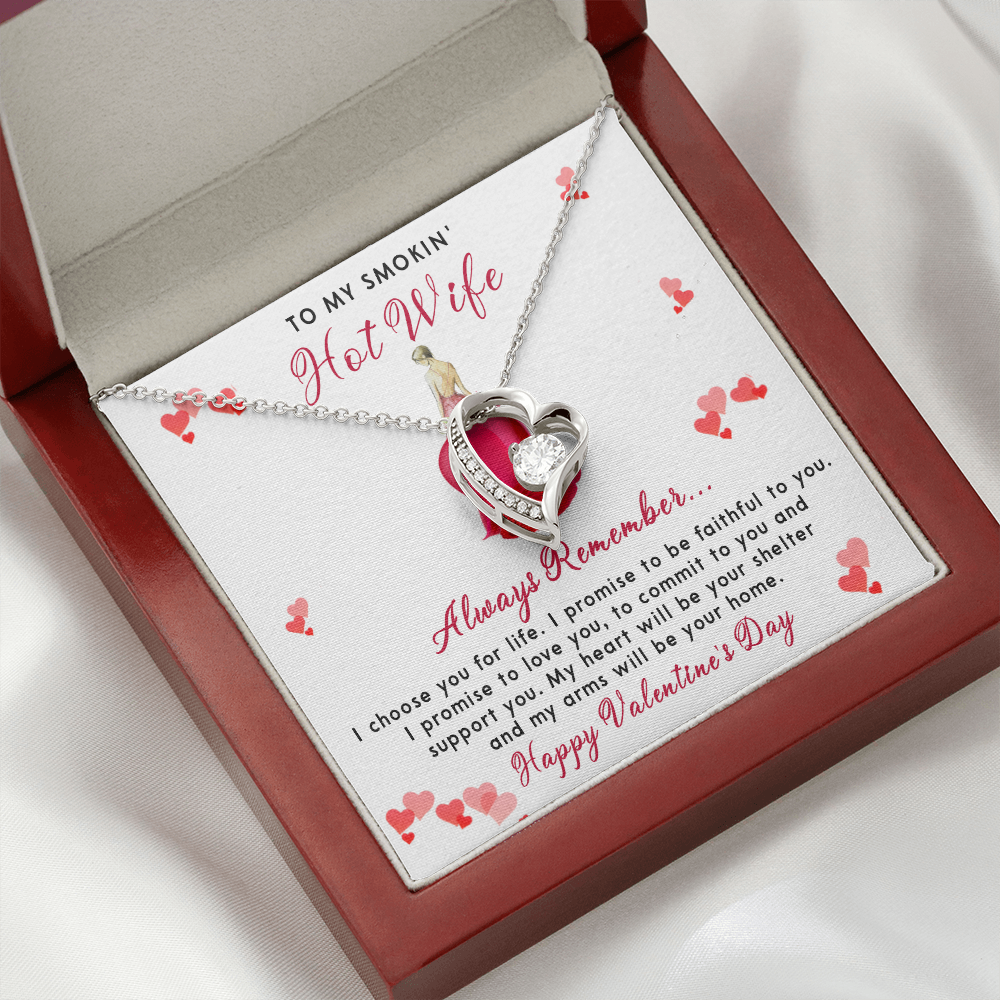 198C To my Smokin' Hot Wife Necklace, I Love You Valentine's Day Gift from Husband
