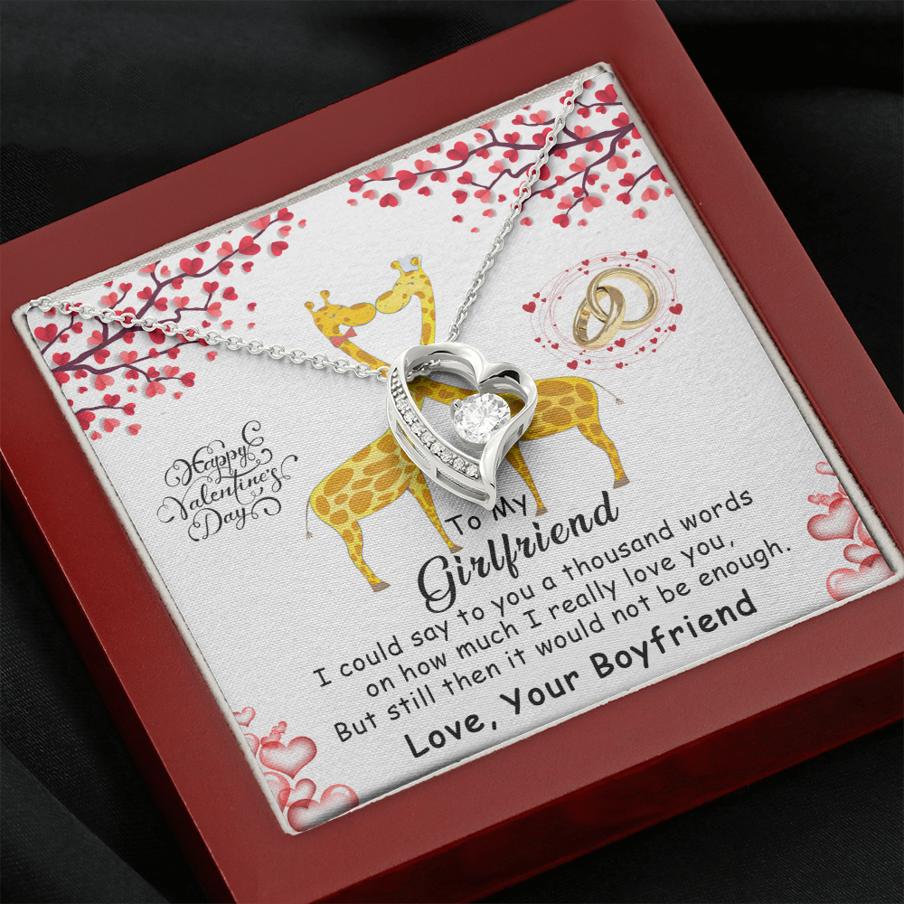 215C To my Girlfriend, Happy Valentine's Day Gift Necklace for Girlfriend, Couples