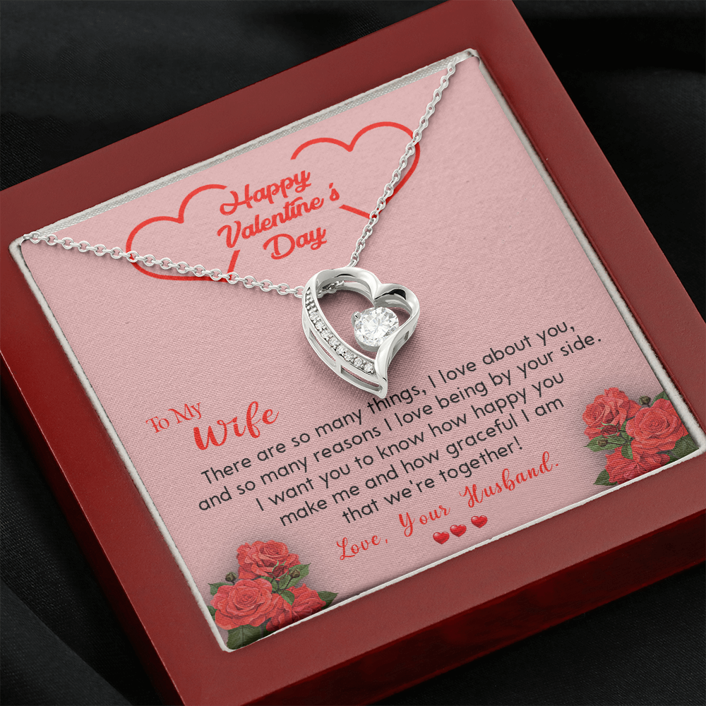202C To my Wife Necklace, Happy Valentine's Day Gift Necklace for Beautiful Wife