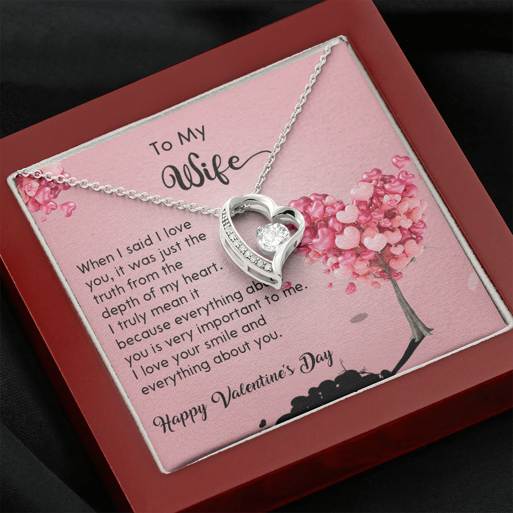 208C Wife Necklace Gift from Husband, LOVE YOU Forever & Always, Valentine's Day Gift