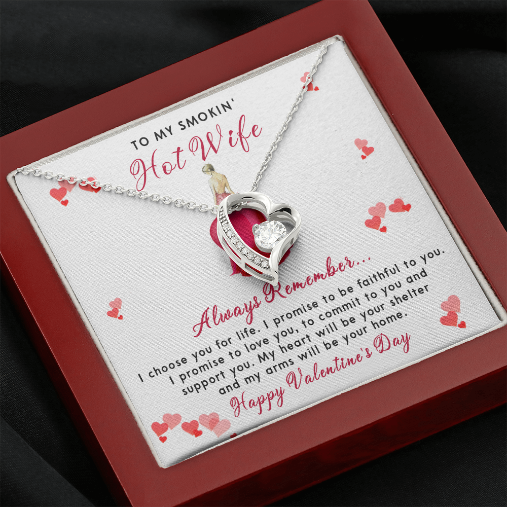 198C To my Smokin' Hot Wife Necklace, I Love You Valentine's Day Gift from Husband