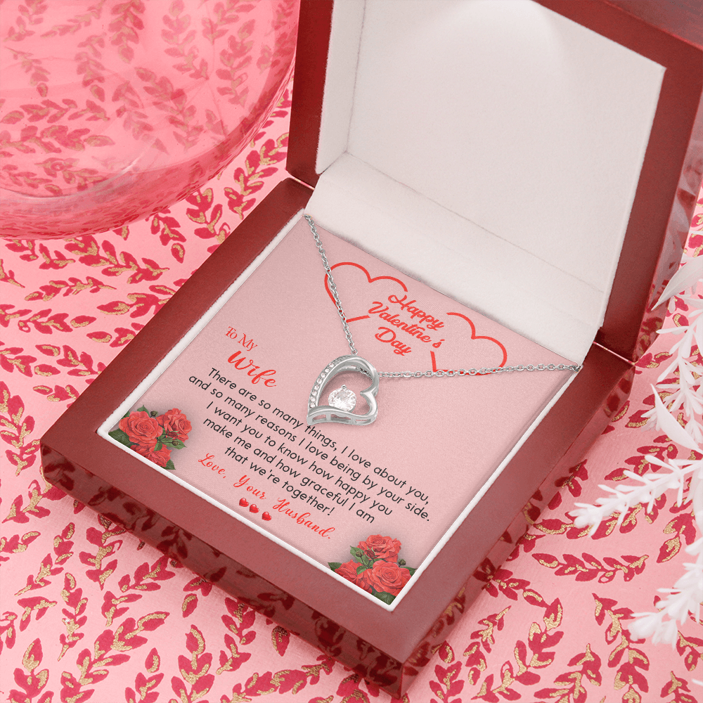 202C To my Wife Necklace, Happy Valentine's Day Gift Necklace for Beautiful Wife
