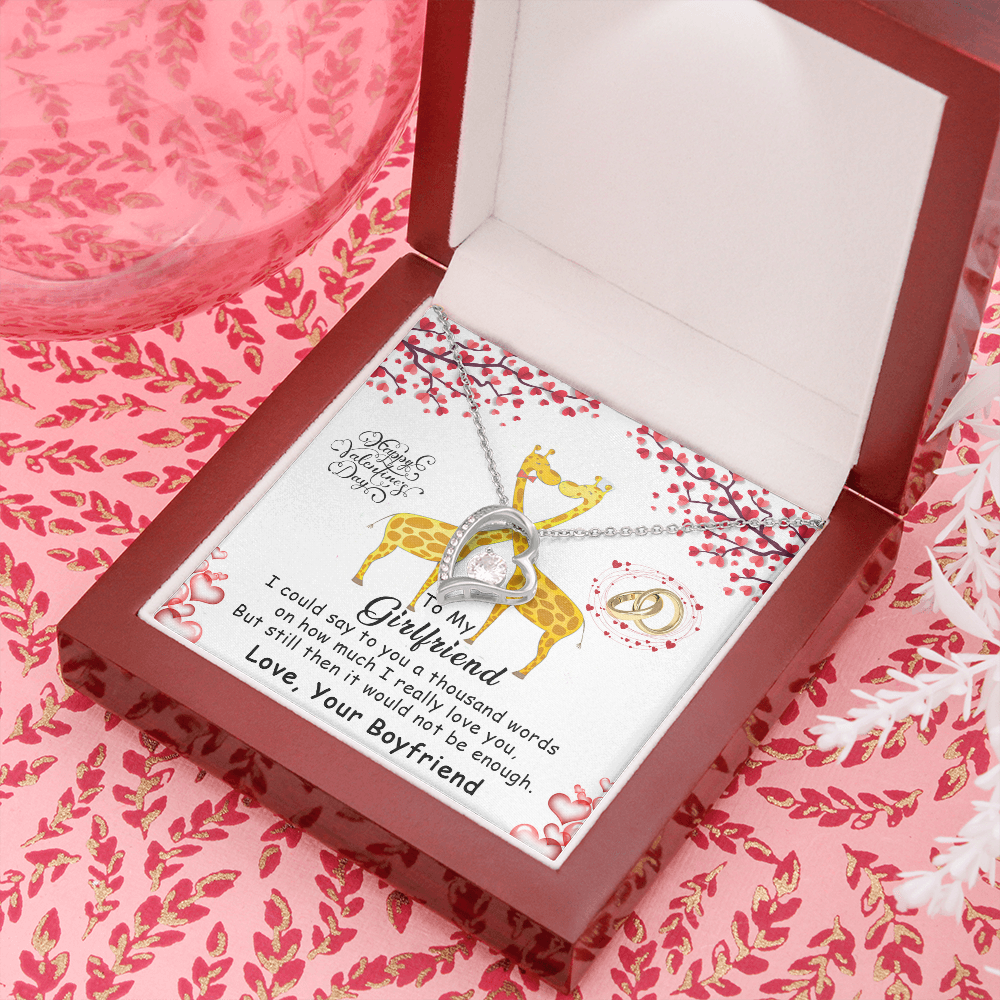 215C To my Girlfriend, Happy Valentine's Day Gift Necklace for Girlfriend, Couples