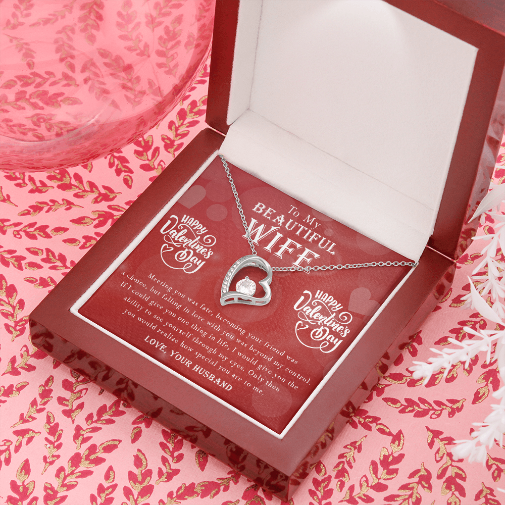 190C To my Beautiful Wife, Necklace Gift for Wife, Women, Girl, Happy Valentine's Day