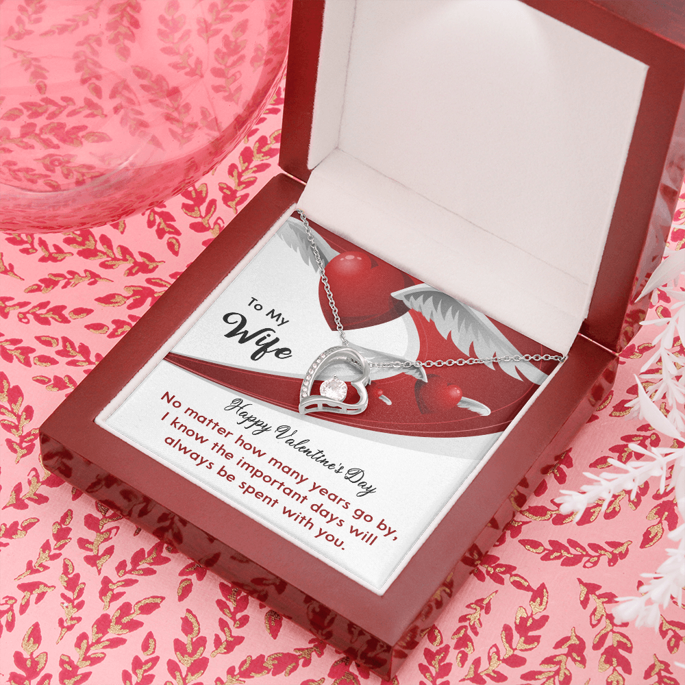 196C Happy Valentine's Day Gift, Necklace To my Wife, Love Heart Women Necklace