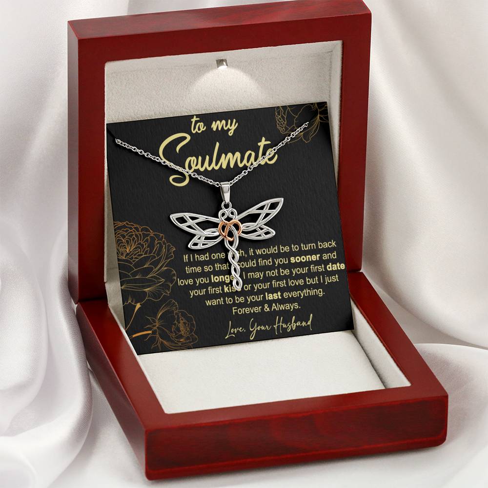 Gift for Her,Wife,Soulmate-Dragonfly Necklace-Birthday,Anniversary