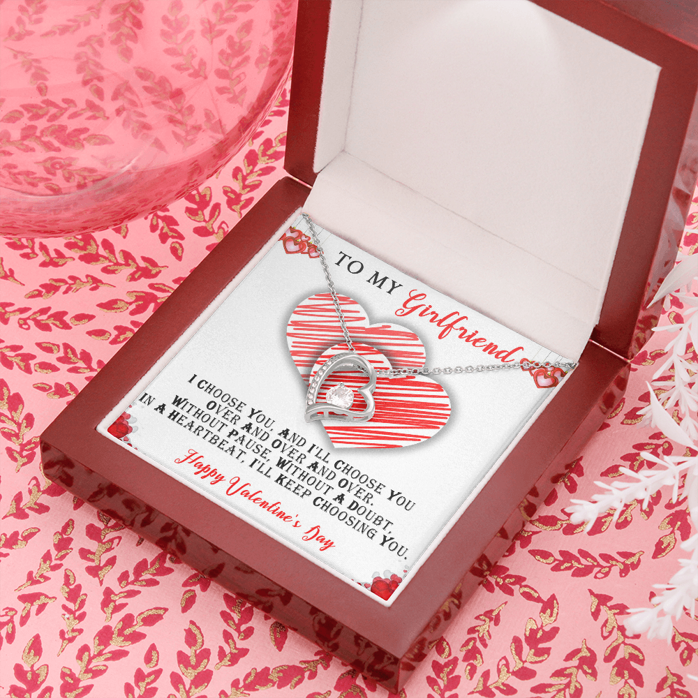 219C To my Girlfriend Knot Necklace, Cute Love Gift, Valentine Gift from Boyfriend