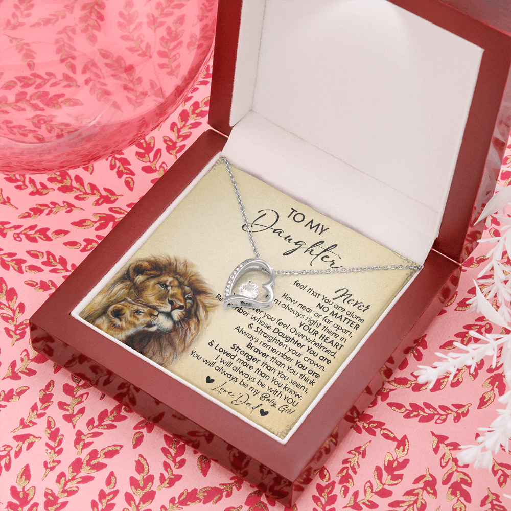 128C Necklace To My Daughter, Gift for Daughter, Birthday Gift, Lion Dad Necklace