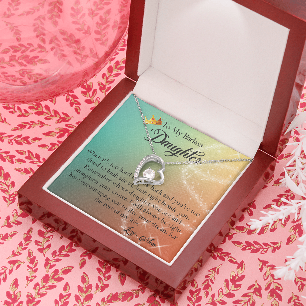 156C To My Badass Daughter Necklace, Gift for Her, Women, Birthday Gift from Mom