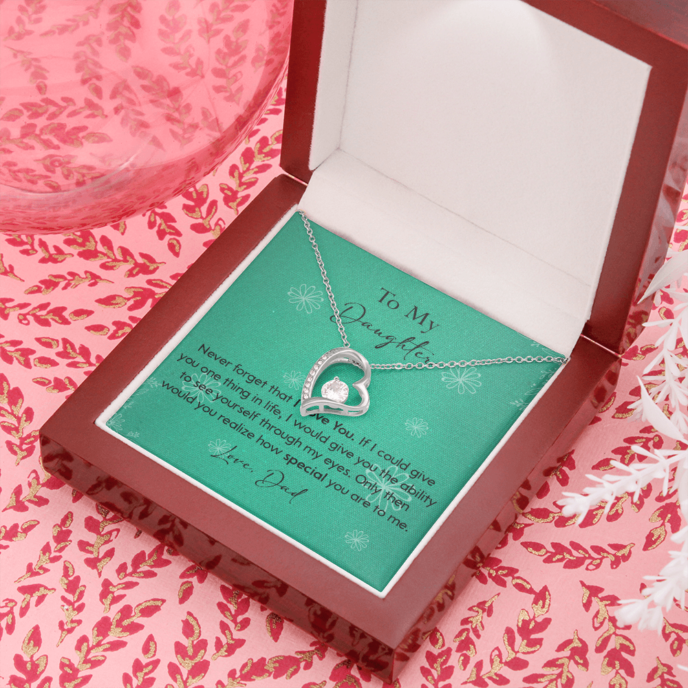 120C Necklace To My Daughter Gift From Dad, Never Forget That I LOVE YOU, Birth Gift