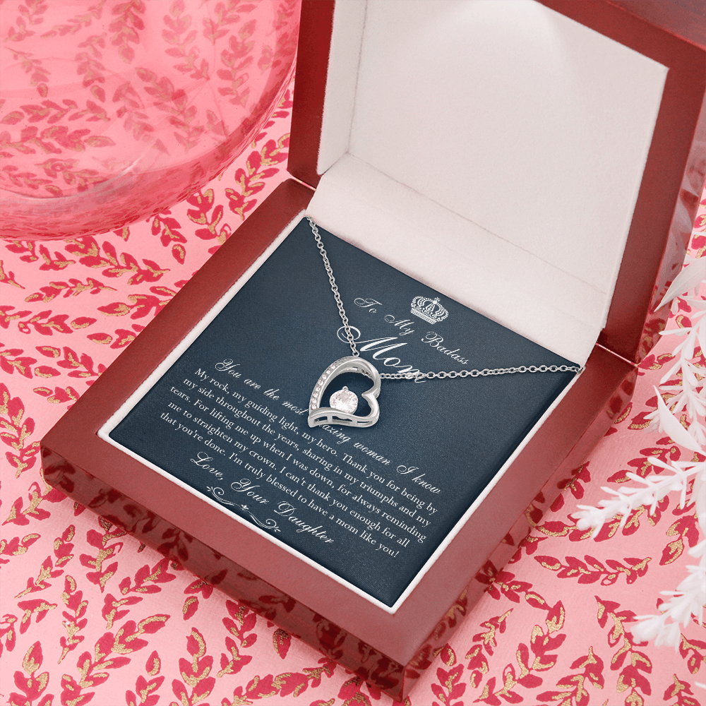 142C Necklace To My Badass Mom, Amazing Woman Necklace, I Love Mom Gift From Daughter