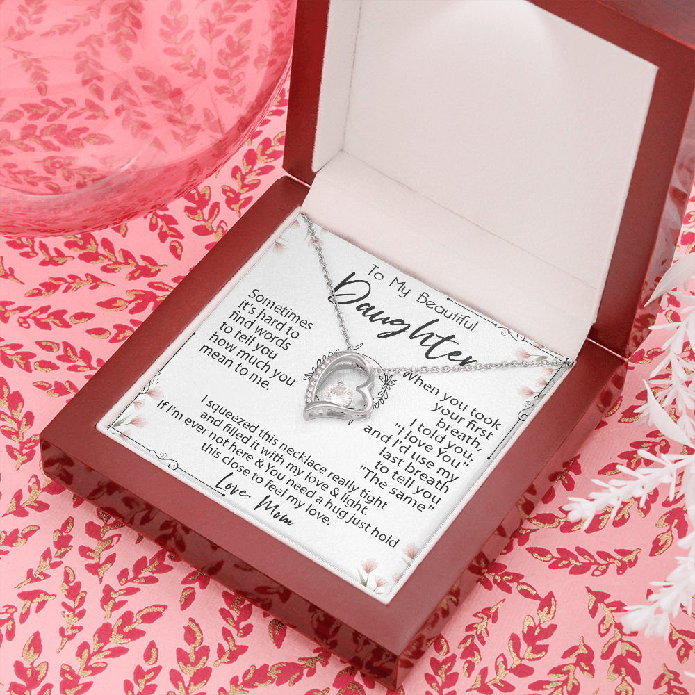 19C Necklace To My Beautiful Daughter, Necklace Gift for Daughter/Her From Mom