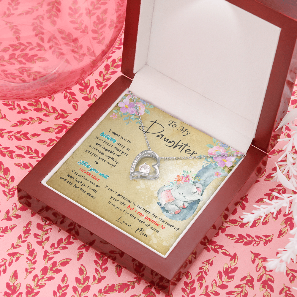 139C To My Daughter Necklace, Perfect Gift for Daughter From Elephant Mom, I Love You