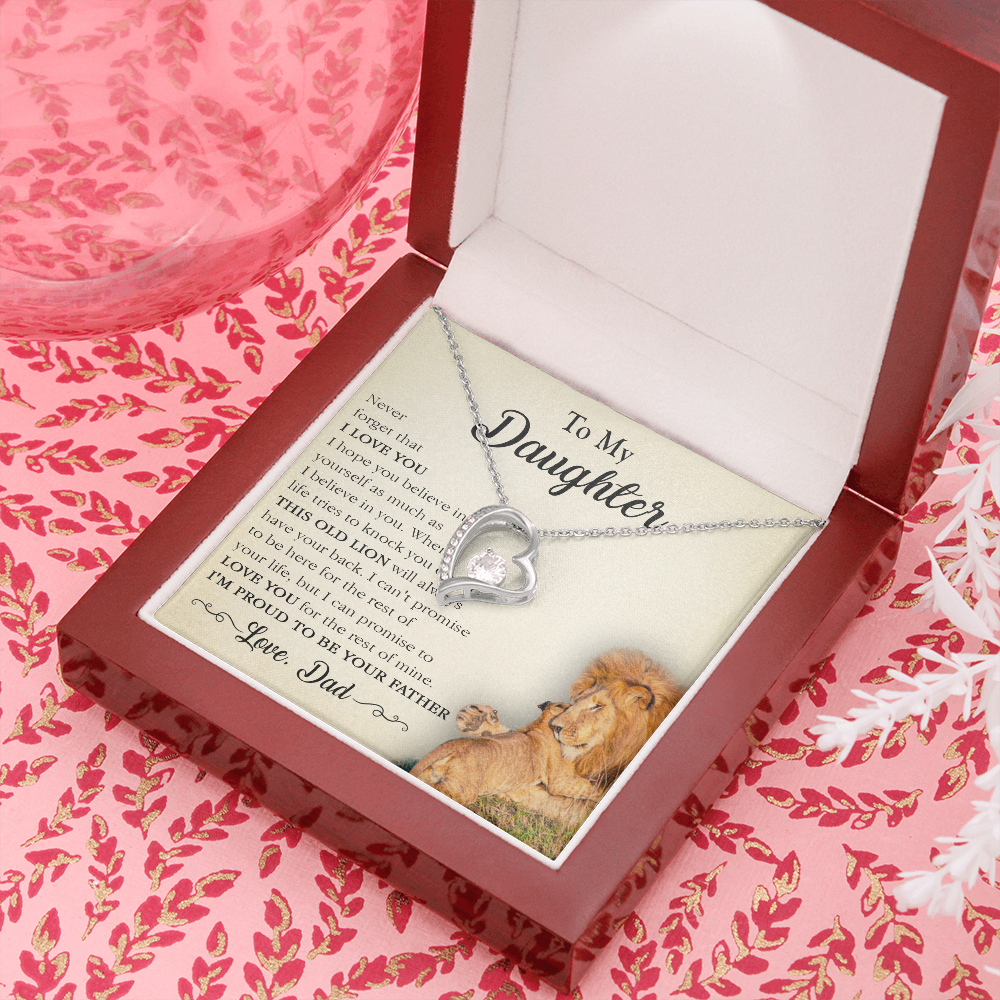 17C Necklace To My Lion Daughter, Necklace Gift for Daughter/Her, Gift From Lion Dad