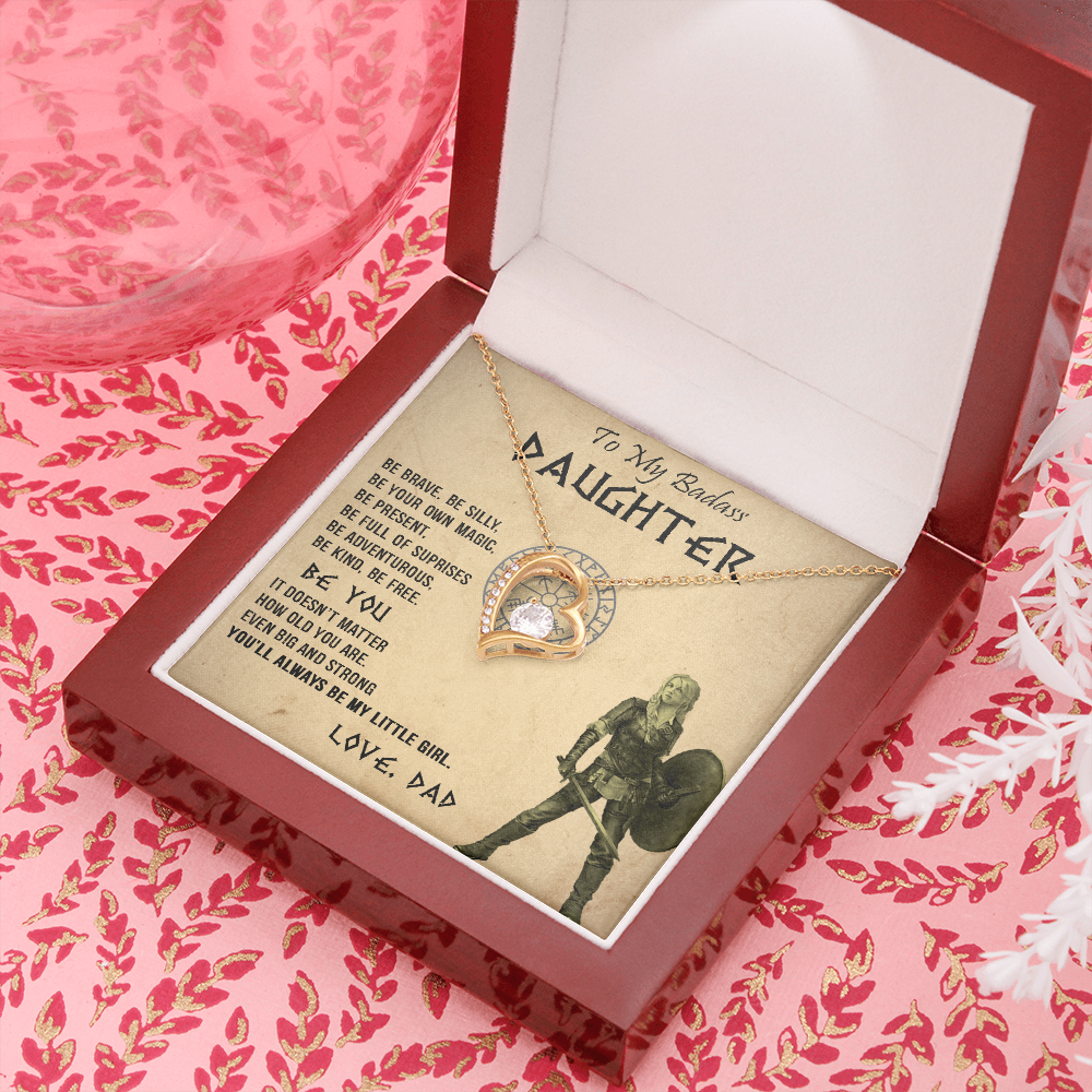 20C Viking Necklace Gift for Badass Daughter, Necklace Gift for Her From Viking Dad