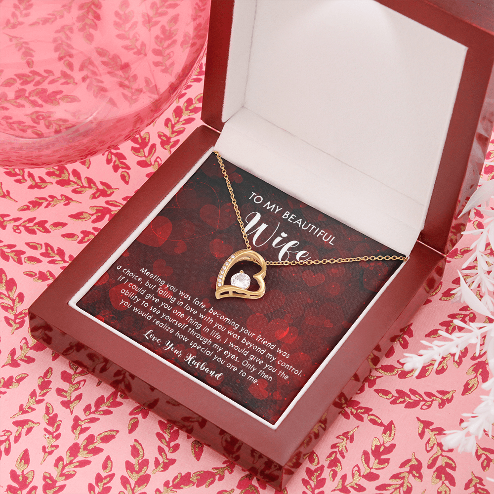 253C Necklace To My Beautiful Wife, Gift for Her From Husband, Couple In Love Gift