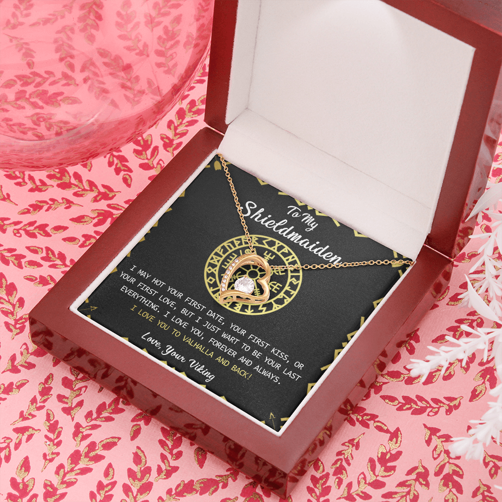 N373C To My Shieldmaiden Necklace, Lagertha Shield Necklace, Gift For Viking Wife