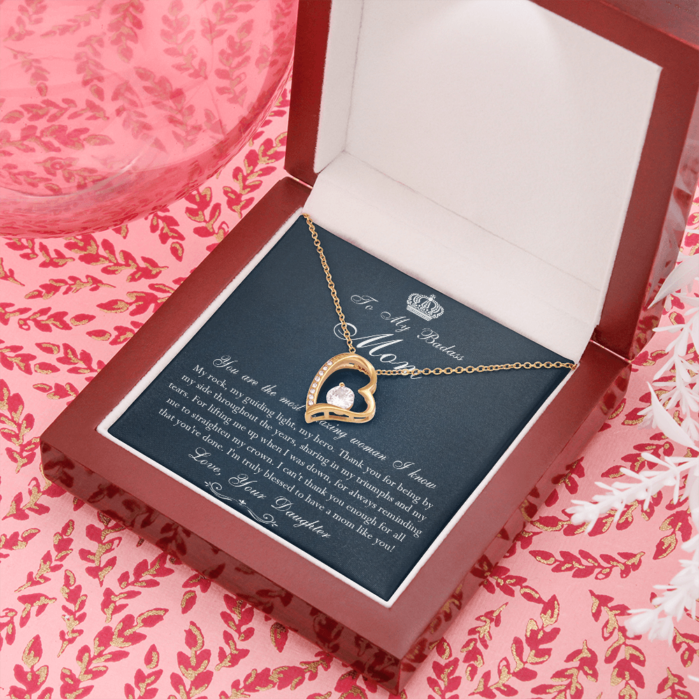 142C Necklace To My Badass Mom, Amazing Woman Necklace, I Love Mom Gift From Daughter