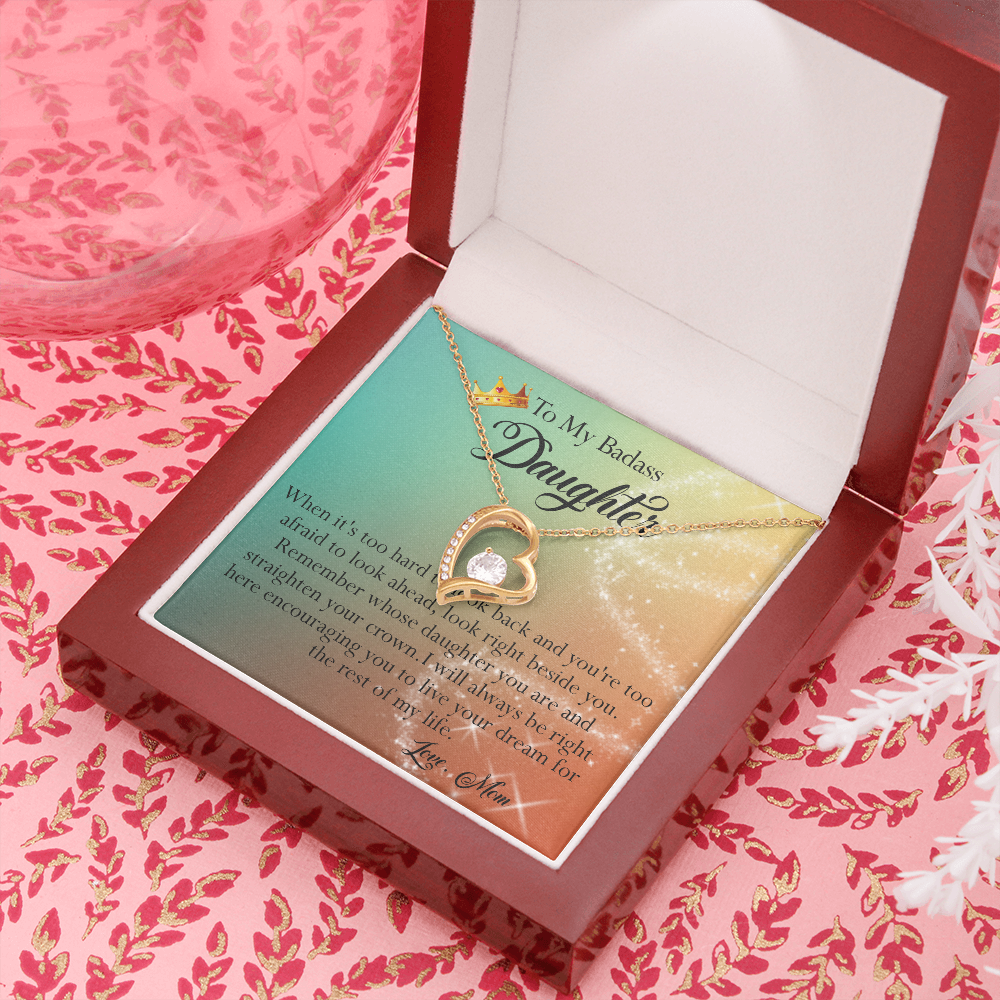 156C To My Badass Daughter Necklace, Gift for Her, Women, Birthday Gift from Mom