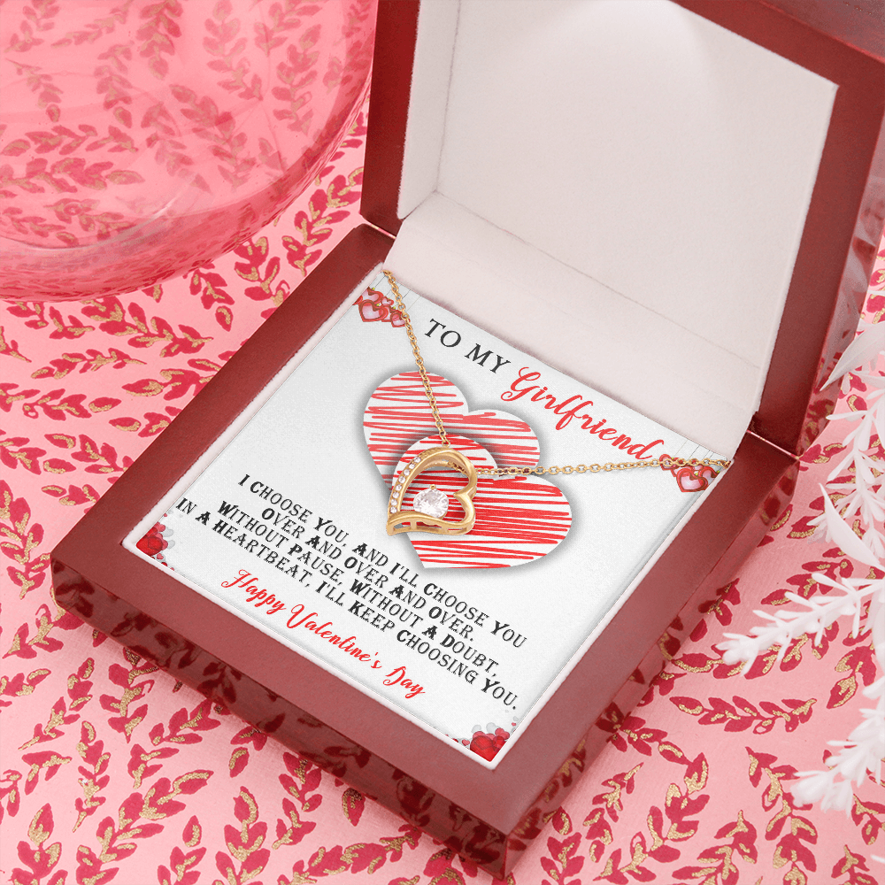 219C To my Girlfriend Knot Necklace, Cute Love Gift, Valentine Gift from Boyfriend