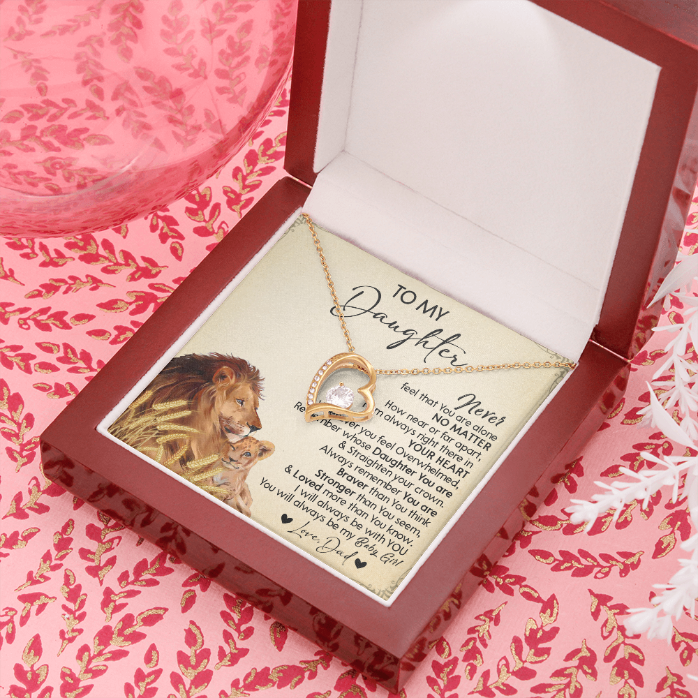 121C Necklace To My Daughter Gift From Lion Dad, You Are My Baby Girl, Birthday Gift