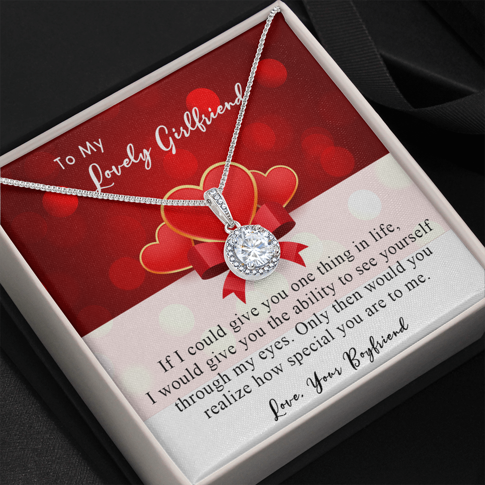 254E Necklace To My Lovely Girlfriend, Gift for Her From Boyfriend, Couple Love Gift