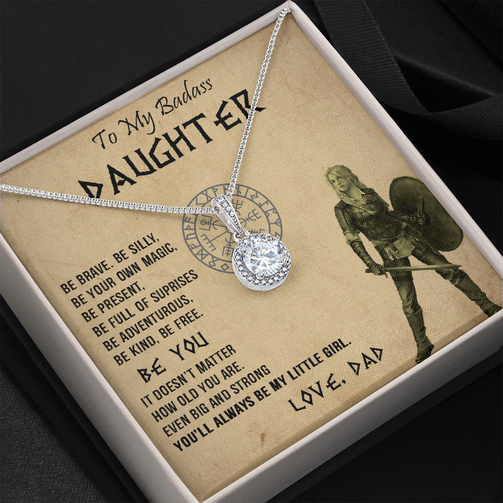 20E Viking Necklace Gift for Badass Daughter, Necklace Gift for Her From Viking Dad