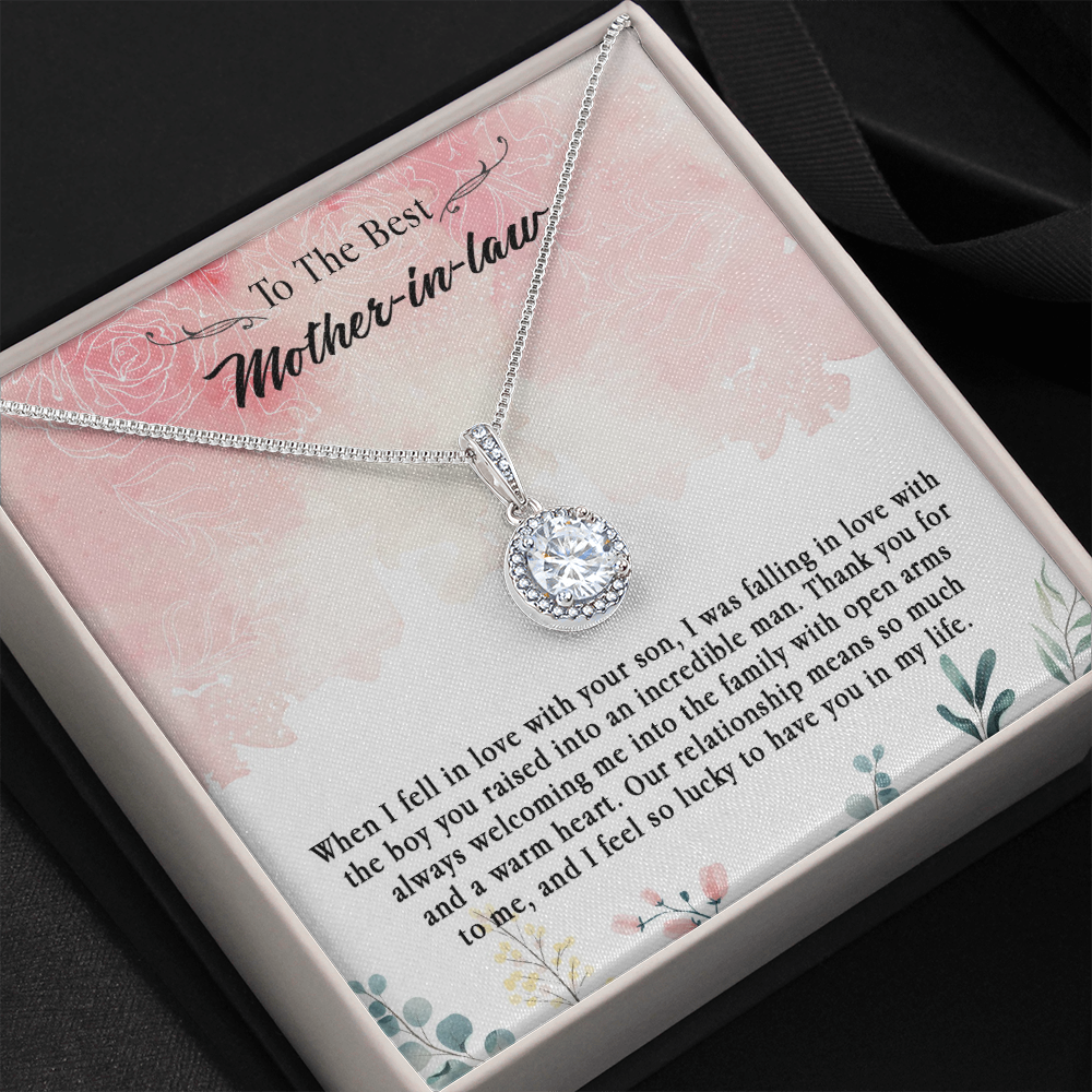 145E Necklace To The Best Mother In Law, Perfect Gift for Mom, Love You Mom Necklace