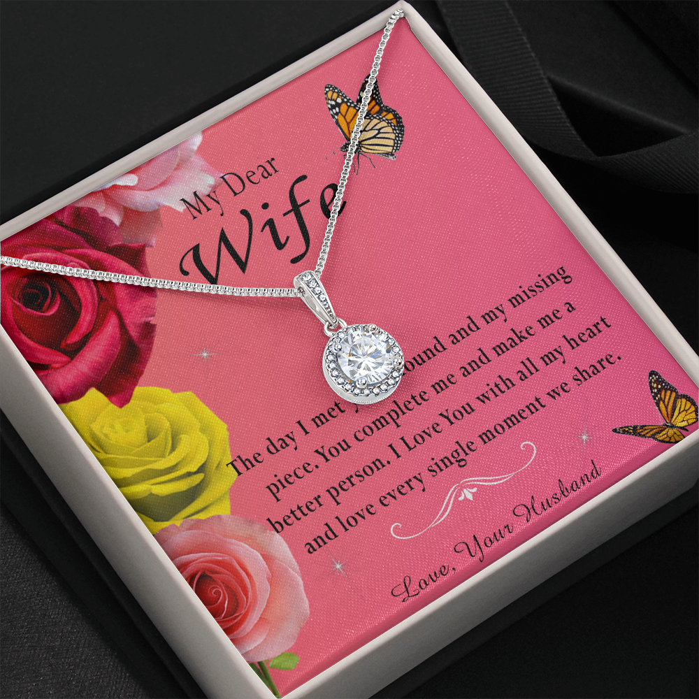 135E Necklace My Dear Wife, Necklace Gift for Wife From Husband, Birthday Gift