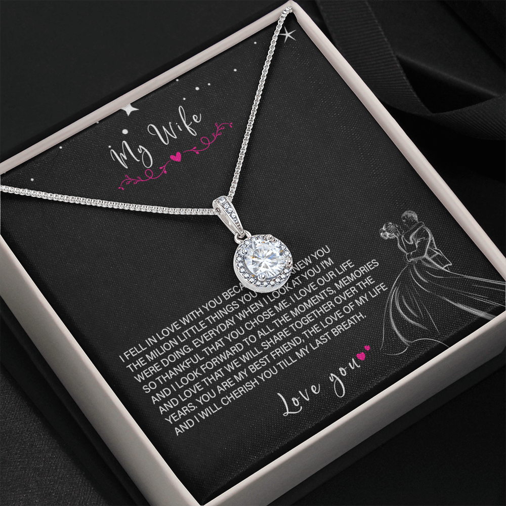 62E Love Necklace To My Wife, Gift for Her, Beautiful Wife Necklace From Husband