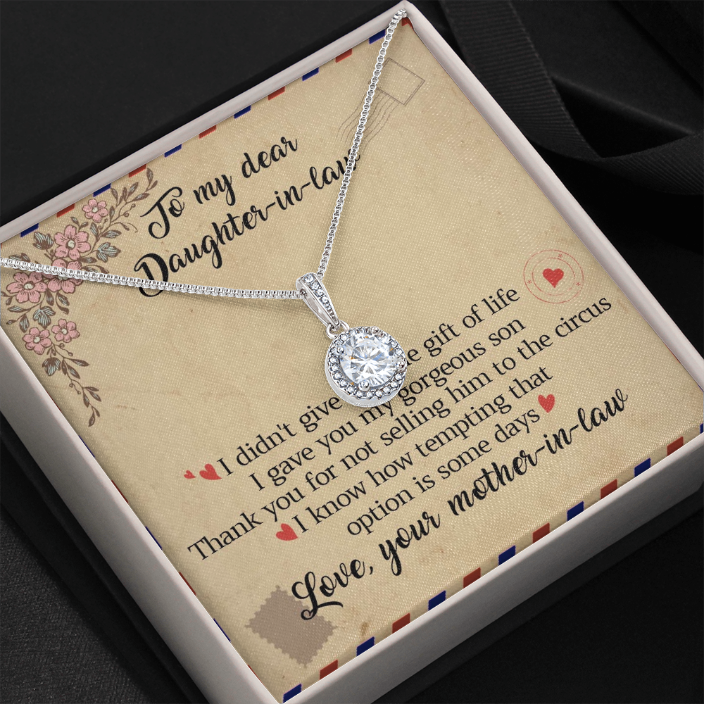 11E Letter To My Daughter-In-Law Necklace, Gift For Daughter In Law from Mother Mom