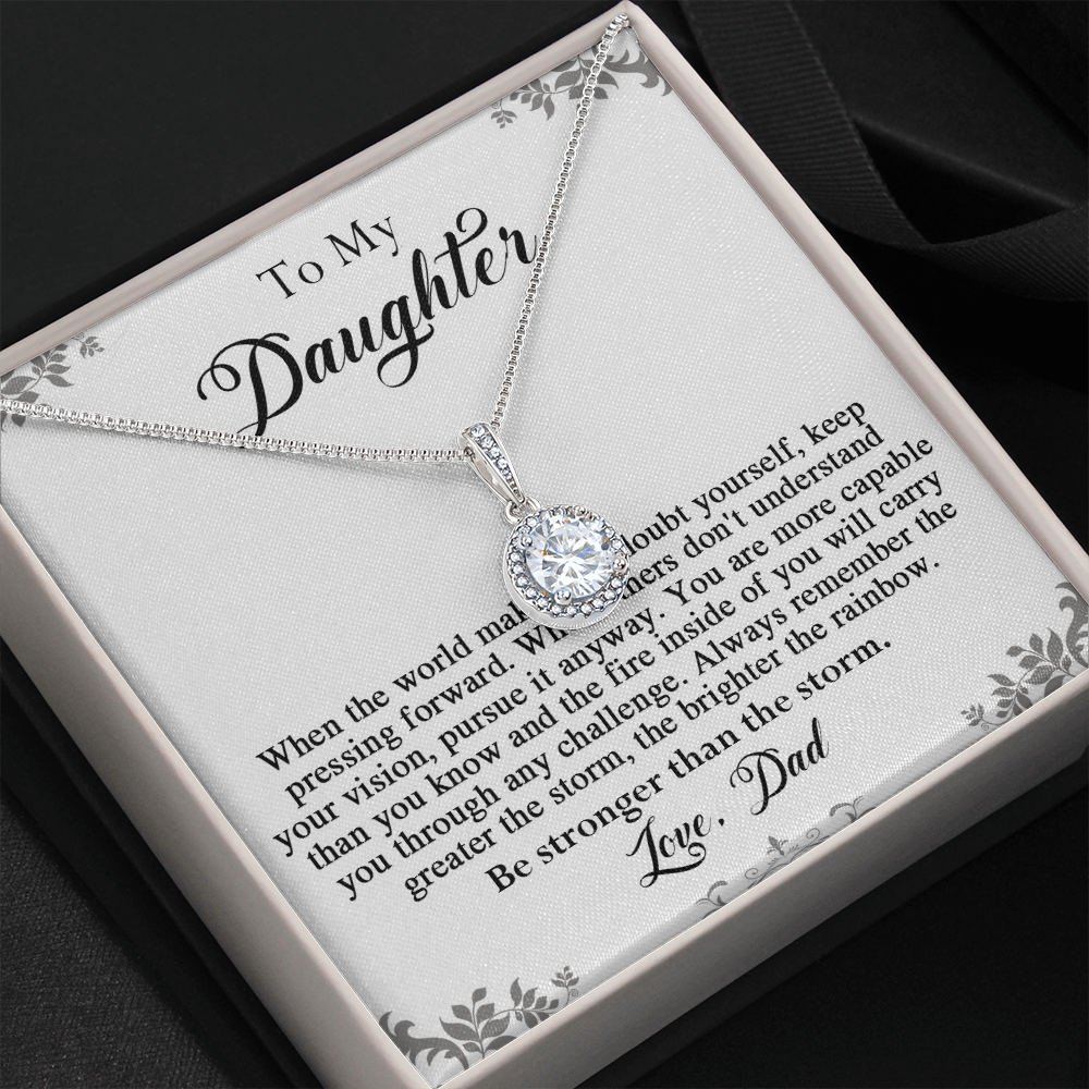 141E To My Daughter Necklace, Perfect Gift for Daughter From Dad, I Love You Daughter