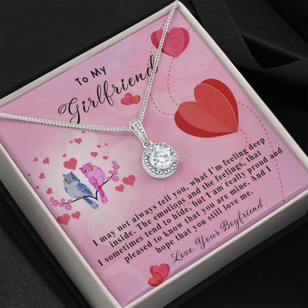 255E Necklace To My Girlfriend, Gift for Her From Boyfriend, Loving Couple Birds Gift