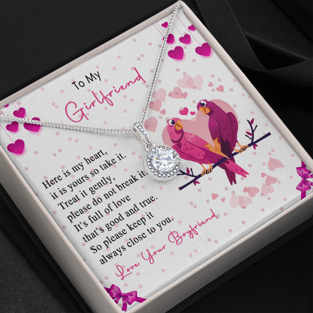 257E Loving Couple Birds Necklace To My Girlfriend, Gift for Her From Boyfriend