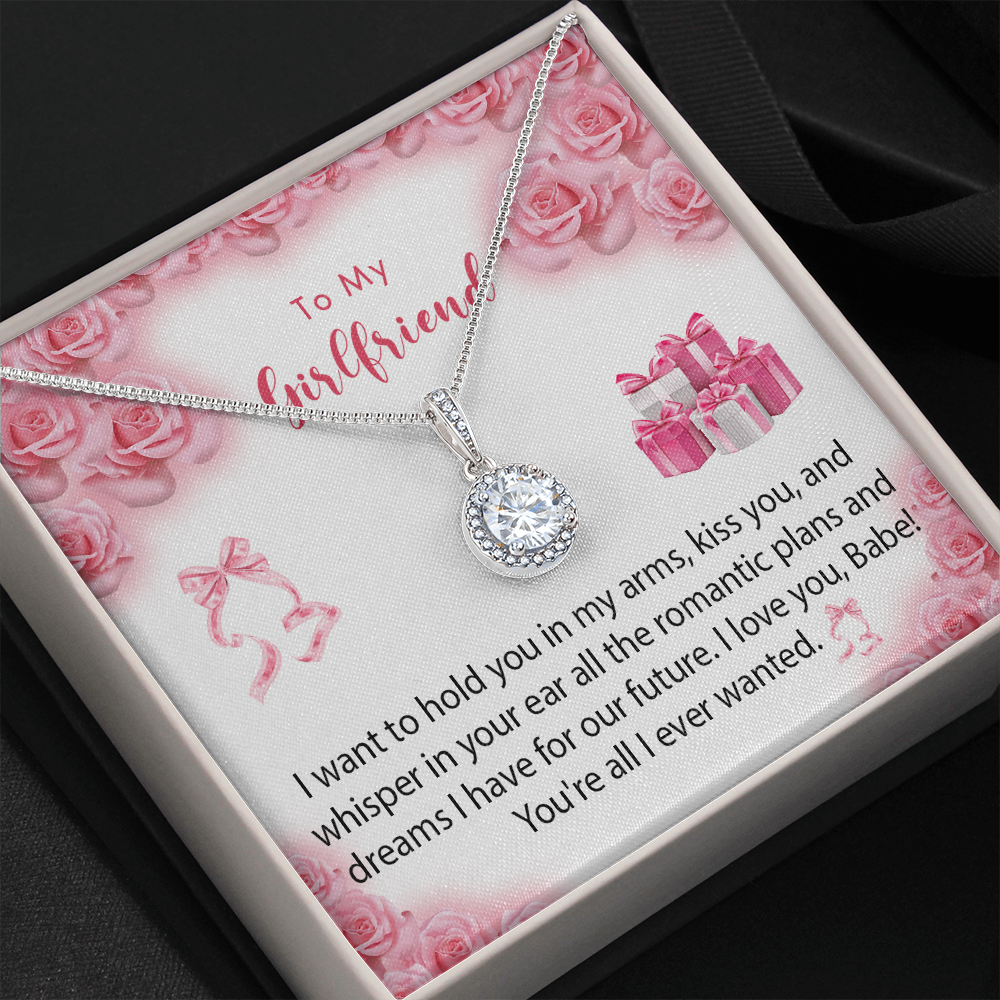 256E Necklace To My Girlfriend, Gift for Her From Boyfriend, Love Rose Gift for Girl