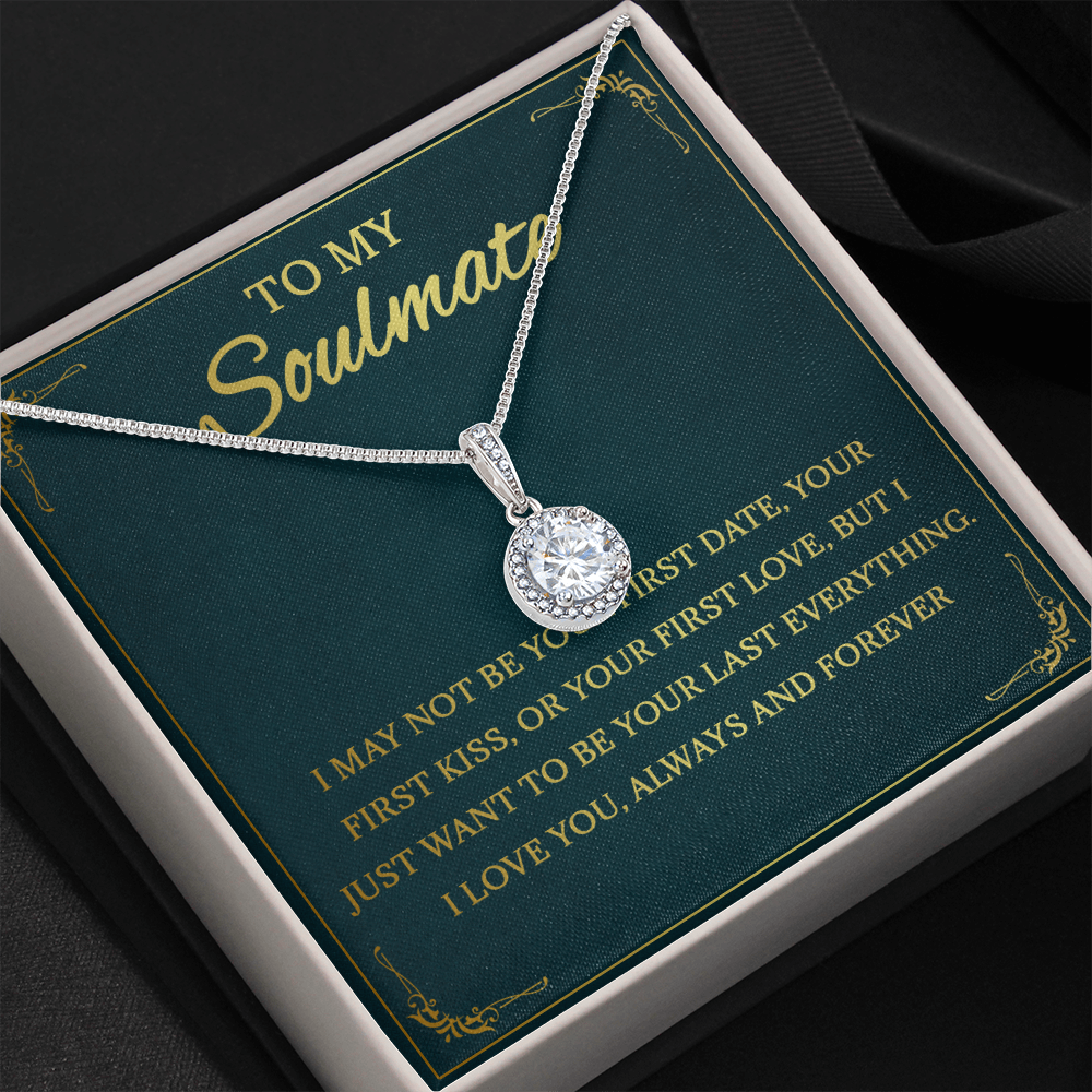 64E Necklace To My Soulmate, Love Gift for Her, Girlfriend Birthday from Husband